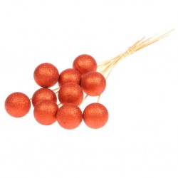 Bolas c/pau vermelho gliter...